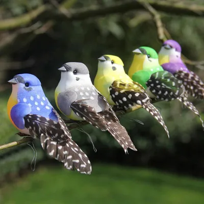 Набор птичек (6шт), A 3196-1 | Купить по низким ценам в Москве в  интернет-магазине Цветочный Рай. Декор