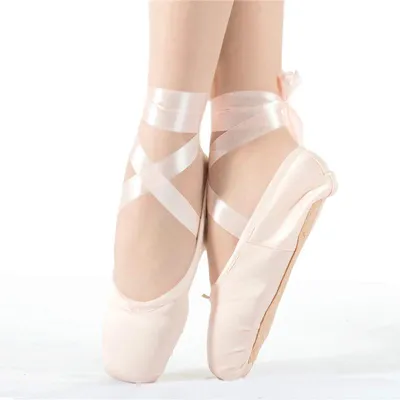 Купить Балетные пуанты для детей и взрослых, танцевальная обувь, женские  балетные танцевальные туфли с лентами, женская обувь | Joom