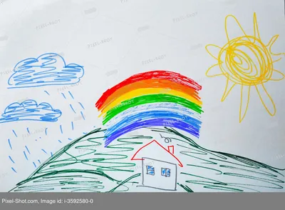 радужный рисунок для детей иллюстрация вектора. иллюстрации насчитывающей  знак - 216164679