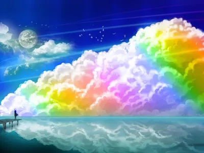 Онлайн пазл «радужные облака»