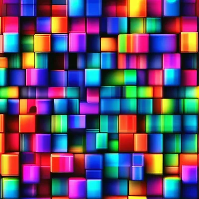 Тёмно радужные кубики обои📱» — создано в Шедевруме