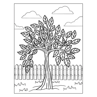 Раскраска Дерево для малышей распечатать или скачать