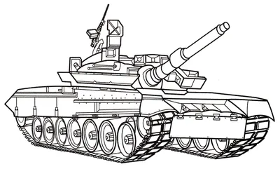 Раскраска Танк Т-72 - распечатать бесплатно