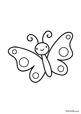 Раскраска Бабочка для малышей распечатать или скачать