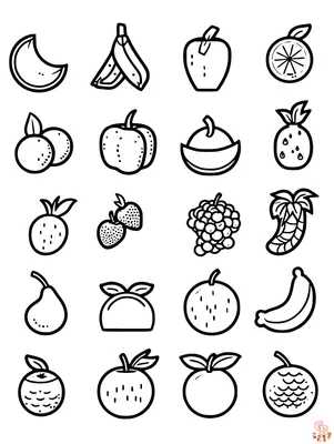 Картинки овощи и фрукты раскраски - 35 фото