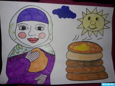 Картинка Масленица раскраска на листе А4 для детей | RaskraskA4.ru