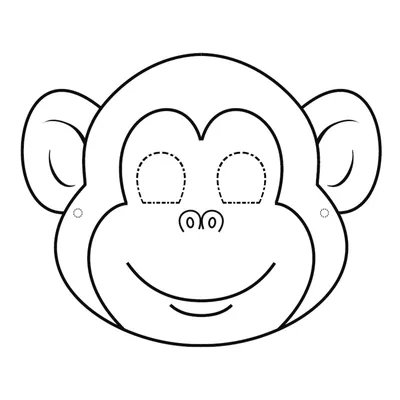 Голова обезьяны — раскраска для детей. Распечатать бесплатно.