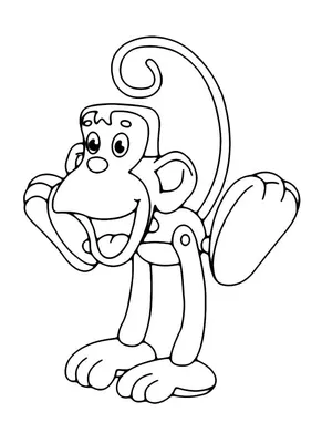 Раскраска Милая обезьяна | Раскраски для детей печать онлайн