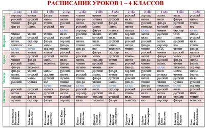 Расписание уроков распечатать. Шаблоны для школы.