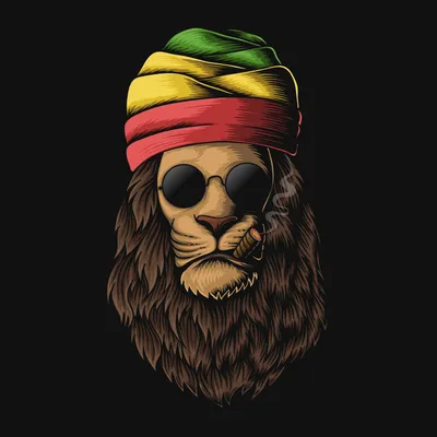 Rasta Lion head vector illustration 2551514 Vector Art at Vecteezy