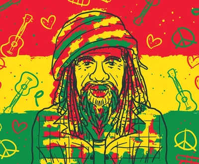 Cheerful Rastaman Red Tshirt Glasses Dreadlocks: стоковая векторная графика  (без лицензионных платежей), 1387871429 | Shutterstock