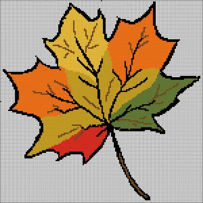 Мастер-класс по созданию простейшей схемы для вышивки крестом в Pattern  Maker «Осенний лист»: Мастер-Классы в журнале Ярмарки Мастеров
