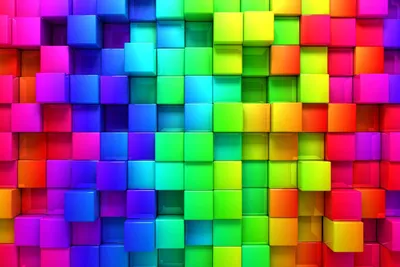 разноцветные квадратики 3D