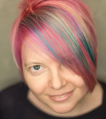 Девушка, разноцветный волос, причёска…» — создано в Шедевруме