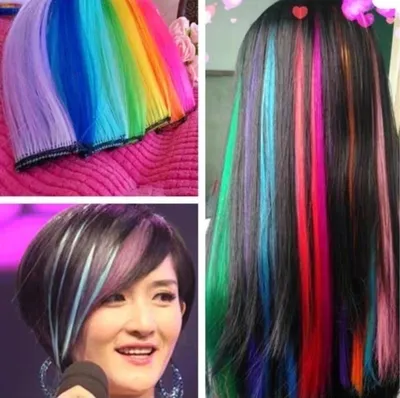 Купить MERISIHAIR женский прямой парик из разноцветных волос с челкой,  черные волосы со светлыми, красными, фиолетовыми, розовыми челками,  синтетический парик для вечеринки, косплей | Joom