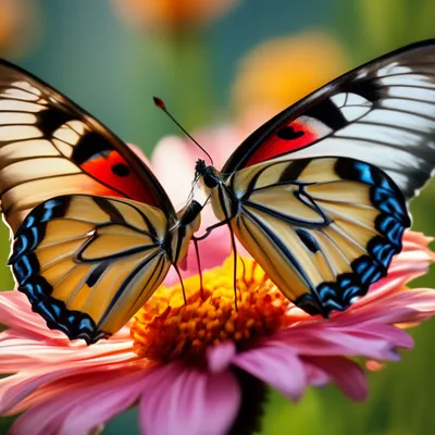 Две разные красивые бабочки на …» — создано в Шедевруме