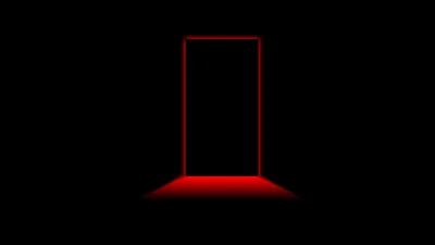 Скачать обои и картинки дверь, свет, красный, чёрный, фон, темнота для  рабочего стола в разрешении 1366x768