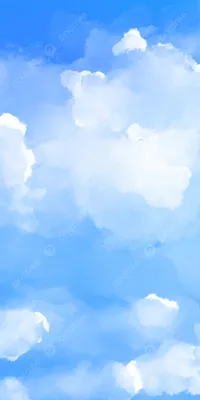 Реалистичные голубое небо и белые облака акварель обои фон Обои Изображение  для бесплатной загрузки - Pngtree