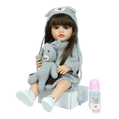 Кукла реборн силиконовая 60см Cokela Корпус из мягкой ткани+ Бесплатный  кулон для куклы - купить с доставкой по выгодным ценам в интернет-магазине  OZON (683025017)