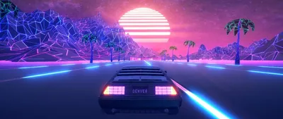 Retrowave #house #trees #birds #clouds #Moon #mountains #horizon #vaporwave  #digital #artwork #1080P #wallpaper… | Waves wallpaper, Neon wallpaper,  Retro wallpaper