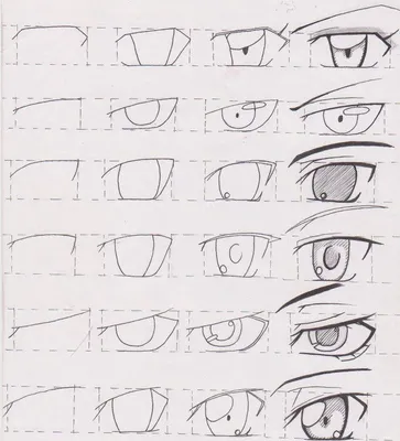 Как нарисовать аниме по шагам: уроки для начинающих, как рисовать  карандашом глаза, парня, девочку, Наруто и Саске