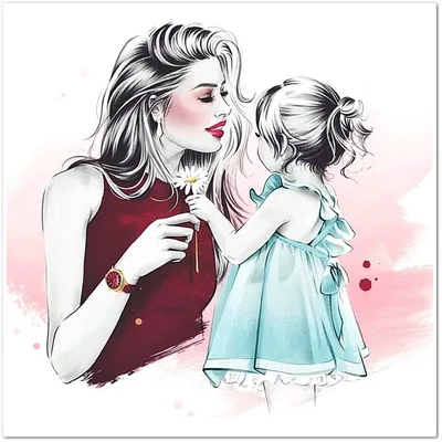 Рисование детей. День матери Иллюстрация вектора - иллюстрации  насчитывающей утеха, немного: 211848822