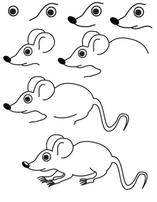 Векторный черно-белый значок мыши. Милая мультяшная иллюстрация мышки для  детей. Контур сельскохозяйственного животного, изолированного на белом  фоне. Раскраска или картинка для детей - Ozero - российский фотосток