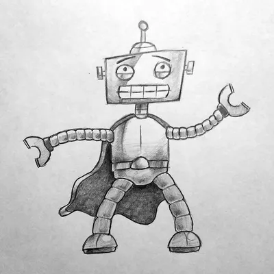Детский рисунок роботы, тачка, самоле…» — создано в Шедевруме