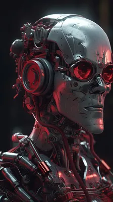 Робот в красных очках с открытым механизмом - Бесплатные обои на телефон -  Супер детализация | Творчество с Искусственным Интеллектом | Дзен