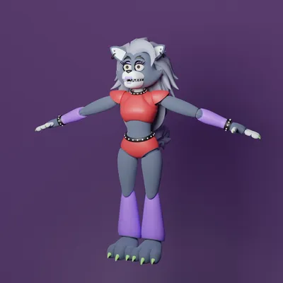 Realistic depiction of roxy wolf from five nights at freddy's on Craiyon