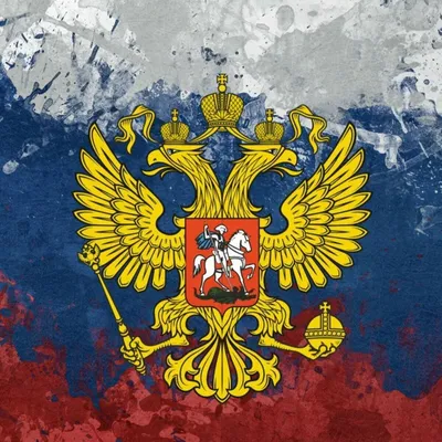 Обои на рабочий стол Герб на фоне флага России / Russia, обои для рабочего  стола, скачать обои, обои бесплатно