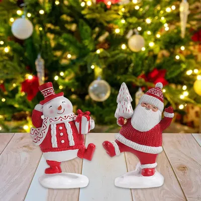 Купить Рождественские украшения для рабочего стола, Рождество,  мини-статуэтки из смолы, ремесленные украшения, миниатюры | Joom
