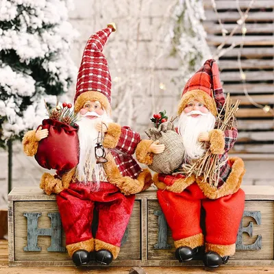 Праздничные принадлежности для рабочего стола, рождественские украшения,  кукла Санта-Клауса, стоящая и сидящая – лучшие товары в онлайн-магазине  Джум Гик