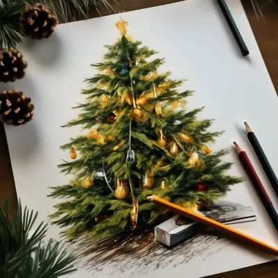 Рождество рисунки для срисовки - 60 фото