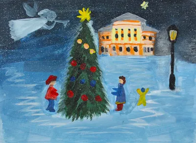 Рождество в деревне колядуют дети …» — создано в Шедевруме