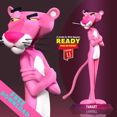 Бесплатный 3D файл Розовая пантера 👾・Дизайн 3D-печати для загрузки・Cults