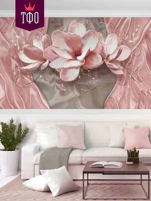 Фотообои Розовые цветы на мраморе купить на стену • Эко Обои