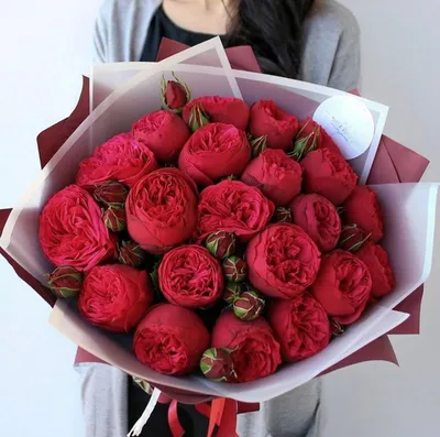 Розы красные в белом оформлении (Россия, 15 шт) №1238 купить в Саранске