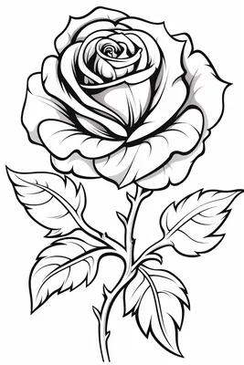 Рисунки розы для срисовки (68 фото)