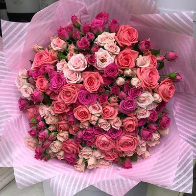 51 нежная кустовая роза за 15 890 руб. | Бесплатная доставка цветов по  Москве