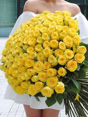Желтые розы с улыбкой от 51 шт. за 11 890 руб. | Бесплатная доставка цветов  по Москве