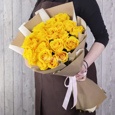 Купить кустовые розы желтые в Минске, Беларуси. Букет из кустовых роз