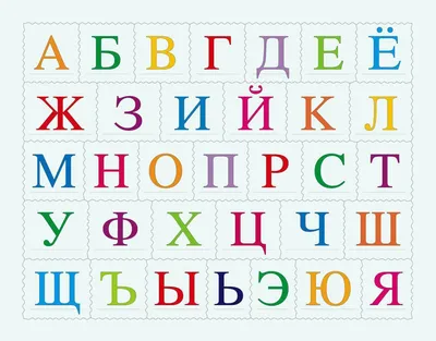 Алфавит русский на одном листе. Распечатать буквы русского алфавита.  Цветной алфавит.