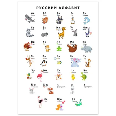 Русский алфавит Poster ( Russische Alphabet ) - картинки для детей