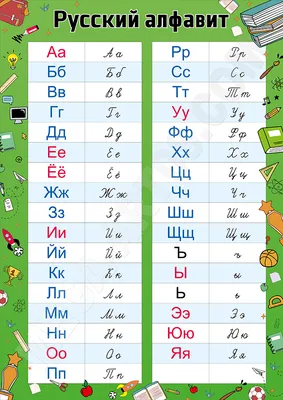 Купить постер (плакат) Для школы - Русский. Алфавит (артикул 130520)