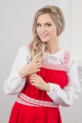 Русский народный сарафан для девочки красный детский Мой карнавал 147690140  купить за 2 099 ₽ в интернет-магазине Wildberries