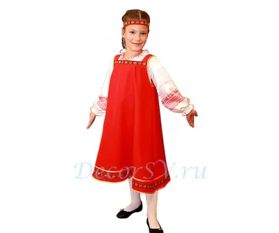 Купить карнавальный костюм для девочки «Русский народный», сарафан,  рубашка, кокошник, 6-7 лет, р, цены на Мегамаркет | Артикул: 100041688529