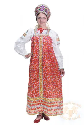 Русский народный костюм \"Дарья\" (сарафан, блуза, кокошник) женский |  «Аспект-Сити»