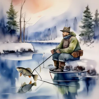 Картина рыбак с удочкой - 75 фото