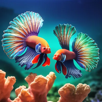 Петушок Красный Королевский Crown taill Betta - Рыбки - Nano Fish